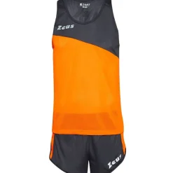 Zeus Atletismo^Kit Robert Hombre Conjunto de atletismo Camiseta con pantalones cortos naranja