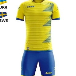 Zeus Conjuntos De Fútbol|Equipaciones^Mundial Teamwear Set Camiseta con pantalones cortos amarillo royal blue