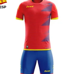 Zeus Conjuntos De Fútbol|Equipaciones^Mundial Teamwear Set Camiseta con pantalones cortos rojo amarillo
