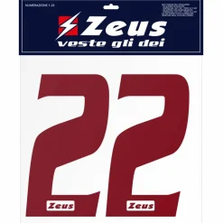 Zeus Accesorios|Equipaciones^Números termoadhesivos 1-22 25cm senior rojo oscuro