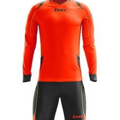 Zeus Ropa Para Porteros|Equipaciones^Paros Conjunto de portero Camiseta de manga larga con pantalones cortos Naranja neón