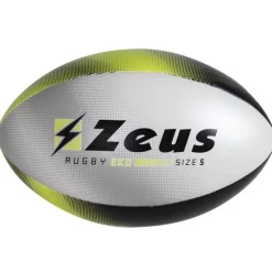 Zeus Rugby^Pelota de rugby negro / amarillo neón